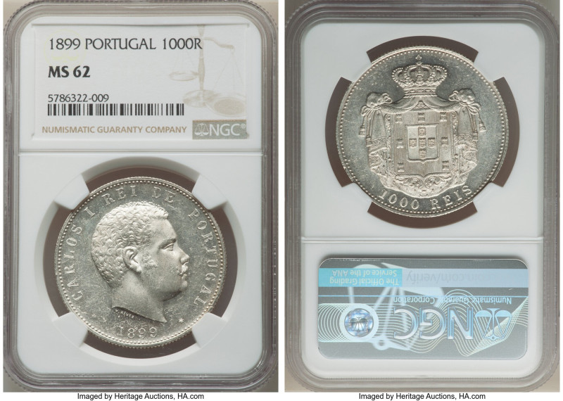 Carlos I 1000 Reis 1899 MS62 NGC, KM540. 

HID09801242017

© 2022 Heritage Aucti...