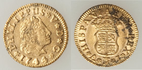 Philip V gold 1/2 Escudo 1744 M-AJ XF, Madrid mint, KM361.1. 14.5mm. 1.77gm. 

HID09801242017

© 2022 Heritage Auctions | All Rights Reserved