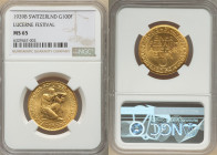 Confederation gold "Lucerne Shooting Festival" 100 Francs 1939-B MS65 NGC, Bern mint, KM-XS21. 

HID09801242017

© 2022 Heritage Auctions | All Rights...