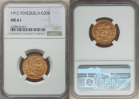 Republic gold 20 Bolivares 1912 MS61 NGC, KM-Y32. 

HID09801242017

© 2022 Heritage Auctions | All Rights Reserved