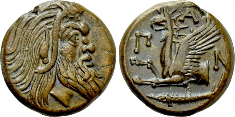 CIMMERIAN BOSPOROS. Pantikapaion. Ae (Circa 310-304/3 BC). 

Obv: Bearded head...
