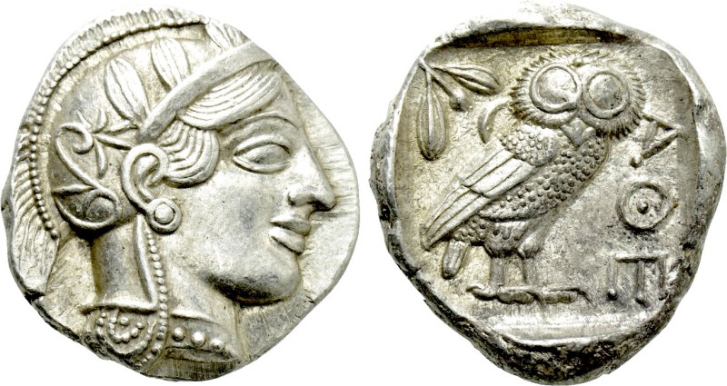 ATTICA. Athens. Tetradrachm (Circa 454-404 BC).

Obv: Helmeted head of Athena ...