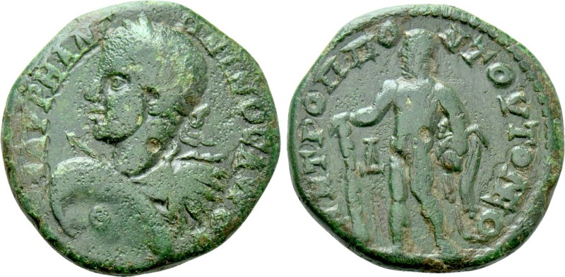 MOESIA INFERIOR. Tomis. Elagabalus (218-222). Ae Tetrassarion. 

Obv: Μ ΑVΡΗ Α...