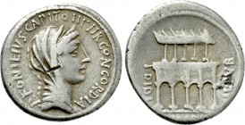 P. FONTEIUS P.F. CAPITO (55 BC). Denarius. Rome.