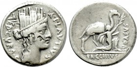 A. PLAUTIUS. Denarius (55 BC). Rome.