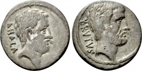 Q. SERVILIUS CAEPIO (M. JUNIUS) BRUTUS (54 BC). Denarius. Rome.