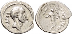C. ANTIUS C.F. RESTIO. Denarius (47 BC). Rome.