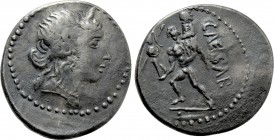 JULIUS CAESAR. Denarius (48-47 BC). Contemporary imitation of military mint traveling with Caesar in North Africa.