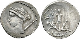 JULIUS CAESAR. Denarius (46-45 BC). Military mint traveling with Caesar in Spain.