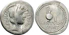 C. CASSIUS LONGINUS (42 BC). Denarius. P. Lentulus Spinther, legate. Military mint, probably Smyrna.