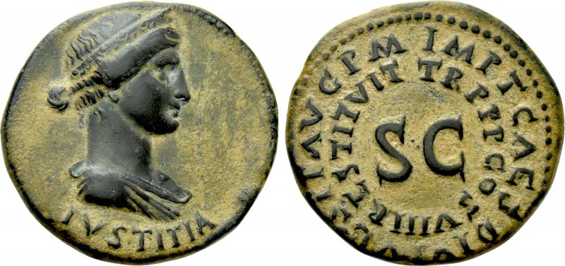 JULIA AUGUSTA (LIVIA) (Augusta, 14-29). Dupondius. Rome. Restitution issue struc...