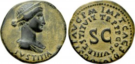 JULIA AUGUSTA (LIVIA) (Augusta, 14-29). Dupondius. Rome. Restitution issue struck under Titus.