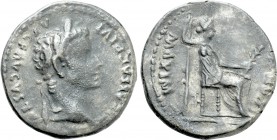 TIBERIUS (14-37). Denarius. Contemporary imitation of Lugdunum. "Tribute Penny" type.