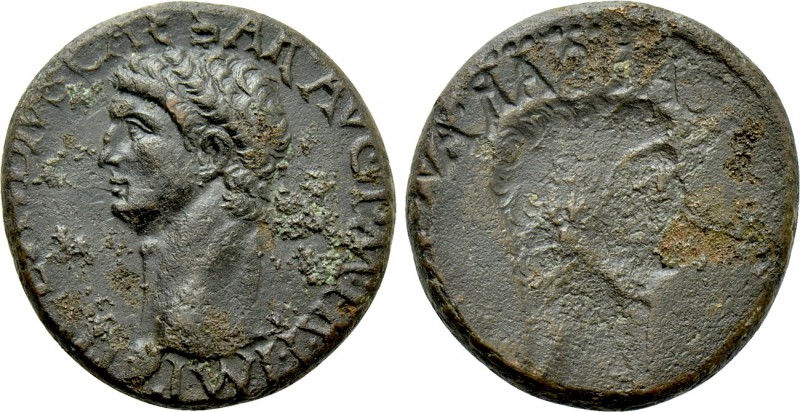 CLAUDIUS (41-54). As. Rome. Obverse brockage. 

Obv: TI CLAVDIVS CAESAR AVG P ...
