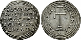 LEO VI the WISE with CONSTANTINE VII (886-912). Miliaresion. Constantinople.
