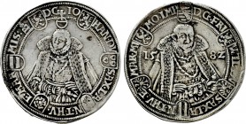 GERMANY. Saxe-Weimar-Eisenach. Friedrich Wilhelm with Johann (1573-1603). Reichstaler (1582). Saalfeld.