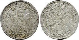 GERMANY. Saxony. Christian II with Johann Georg I and August (1591-1611). Reichstaler (1597-HB). Dresden.