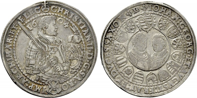 GERMANY. Saxony. Christian II with Johann Georg I and August (1591-1611). Reichs...
