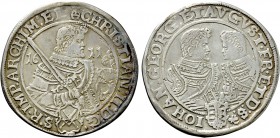 GERMANY. Saxony. Christian II with Johann Georg I and August (1591-1611). Reichstaler (1610-HB). Dresden.