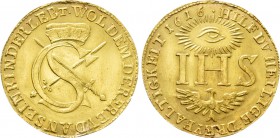 GERMANY. Saxony. Johann Georg I (1611-1656). GOLD Sophiendukat (1616). Restrike issue.