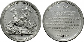 HOLY ROMAN EMPIRE. Tin Medal (1717). The Cessation of Hostilities with Turkey and France. By P. H. Müller.