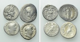 4 Scarce Denari; Caesar and Nero.