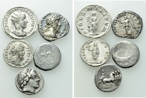 5 Roman Silver Coins.