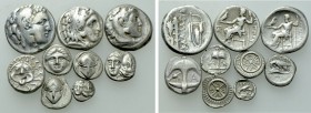 9 Greek Silver Coins.