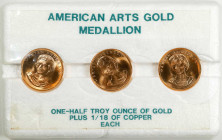 Lot of (3) 1980 Half-Ounce American Arts Gold Medallions. Marian Anderson. Mint State (Uncertified).

1.5 troy ounces AGW. Housed in the original U....