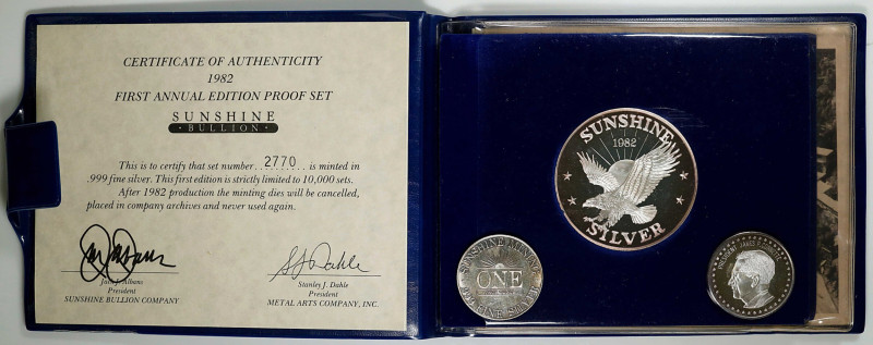 Lot of (7) Silver Rounds and Related.

0.999 fine, 8.75 troy ounces ASW. Inclu...