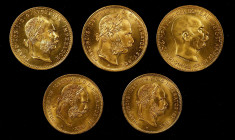 Austria. Lot of (5) Gold Coins. Mint State (Uncertified).

From the T. Boone Pickens Jr. Collection.

Estimate: $ 1125