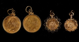 Mexico. Lot of (4) Gold Coins in Jewelry. (Uncertified).

From the T. Boone Pickens Jr. Collection.

Estimate: $ 550