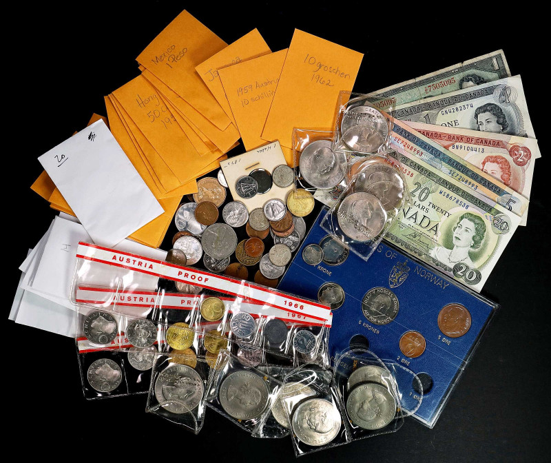 Lot of (99) Miscellaneous World Coins and Banknotes. (Uncertified).

Included ...