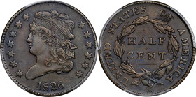 1826 Classic Head Half Cent. AU-50 (PCGS).

PCGS# 1144. NGC ID: 222U.

Estimate: $ 610