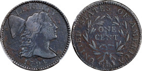 1794 Liberty Cap Cent. Head of 1795. VF Details--Environmental Damage (PCGS).

PCGS# 1365. NGC ID: 223M.

Estimate: $ 800