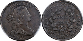 1801 Draped Bust Cent. 1/100 Over 1/000. VF Details--Rim Damage (PCGS).

PCGS# 1467.

Estimate: $ 700