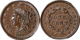 1838 Modified Matron Head Cent. AU-55 (PCGS).

PCGS# 1741. NGC ID: 225V.

Estimate: $ 215