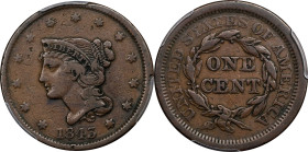 1843 Braided Hair Cent. Petite Head, Large Letters. VF-20 (PCGS).

PCGS# 1847.

Estimate: $ 55