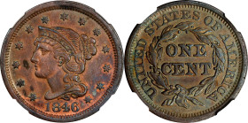 1846 Braided Hair Cent. N-11. Medium Date. AU Details--Cleaned (NGC).

PCGS# 403883. NGC ID: 226C.

Estimate: $ 200