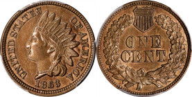 1863 Indian Cent. AU-58 (PCGS). CAC.

PCGS# 2067. NGC ID: 227J.

Ex Joseph J. Haney Collection.

Estimate: $ 100