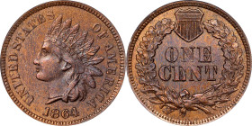 1864 Indian Cent. Bronze. L on Ribbon. AU-58 Details--Cleaned (ANACS).

PCGS# 2070. NGC ID: 227K.

Estimate: $ 150