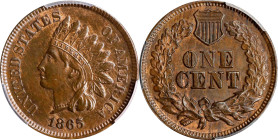 1865 Indian Cent. Fancy 5. AU-58 (PCGS). CAC.

PCGS# 2082. NGC ID: 227N.

Ex Joseph J. Haney Collection.

Estimate: $ 100