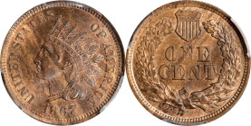 LOT WITHDRAWN

Exceptional quality and eye appeal in an early bronze Indian cent, this coin is sharply struck with nary a detracting blemish to repo...