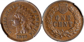 1870 Indian Cent. Bold N. AU-50 (PCGS).

PCGS# 2097. NGC ID: 227U.

Ex Joseph J. Haney Collection.

Estimate: $ 335