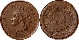 1874 Indian Cent. AU-55 (PCGS).

PCGS# 2118. NGC ID: 227Z.

Ex Joseph J. Haney Collection.

Estimate: $ 135