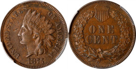1875 Indian Cent. AU-55 (PCGS).

PCGS# 2121. NGC ID: 2282.

Ex Joseph J. Haney Collection.

Estimate: $ 135