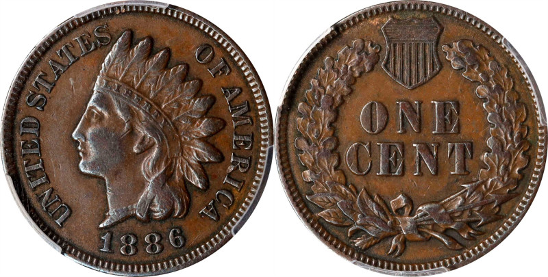 1886 Indian Cent. Type II Obverse. EF-40 (PCGS).

PCGS# 92154. NGC ID: 228E.
...