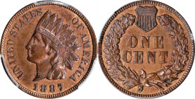 1887 Indian Cent. Snow-1, FS-101. Doubled Die Obverse. AU Details--Cleaned (PCGS).

Even medium-brown patina blankets both sides of this sharply imp...