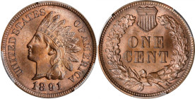 1891 Indian Cent. MS-64 RB (PCGS). CAC.

PCGS# 2179. NGC ID: 228K.

Ex Joseph J. Haney Collection.

Estimate: $ 205