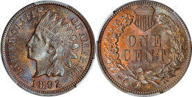 1892 Indian Cent. MS-64 BN (PCGS).

PCGS# 2181. NGC ID: 228L.

Ex Joseph J. Haney Collection.

Estimate: $ 135